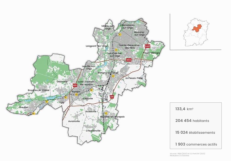 Carte Coeur d'Essonne agglomération